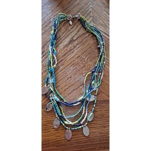 Chico's Necklace 6 Strands Seed Multicolor Beads
